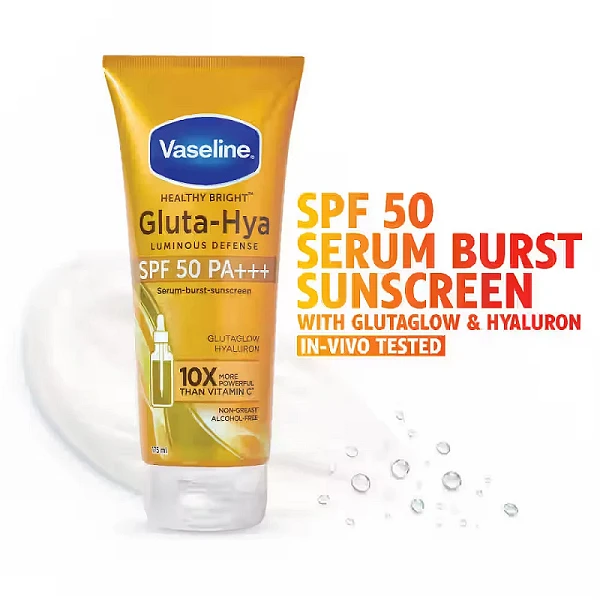 Vaseline Gluta Hya - Antioxidant SPF 50 PA+++ Sunscreen | Glutathione & Hyaluronic Acid 70 ml